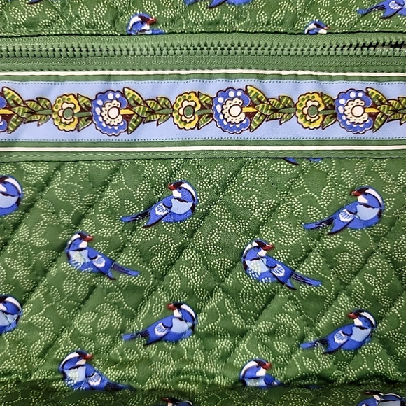 Vera Bradley Original Zip Hipster Green Birds Crossbody Bag (Bluebirds on Green) - Picture 11 of 12